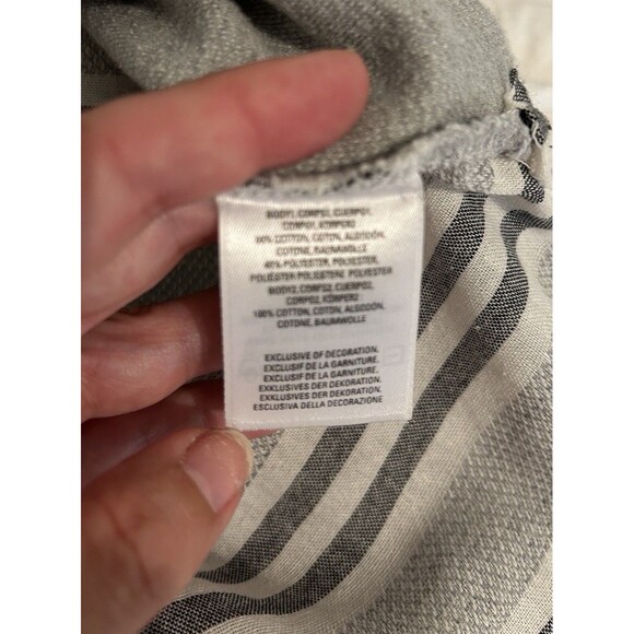 Anthro Akemi + Kim Grey Polka Dot Striped Short Sleeve Size XS - Picture 11 of 12